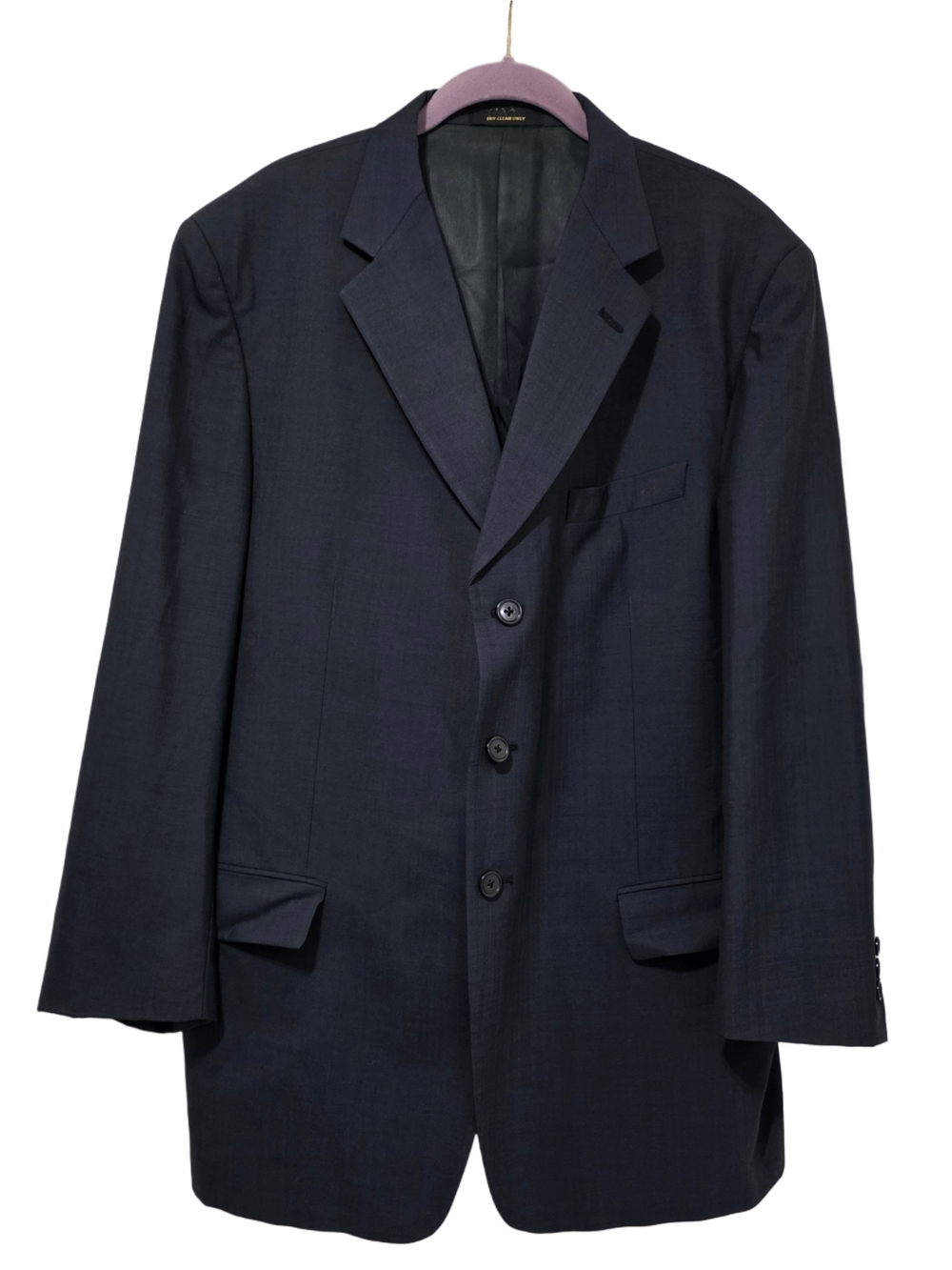Givenchy Monsieur Vtg Mens Single Breasted Navy Blue Wool Blazer Made USA Sz 43